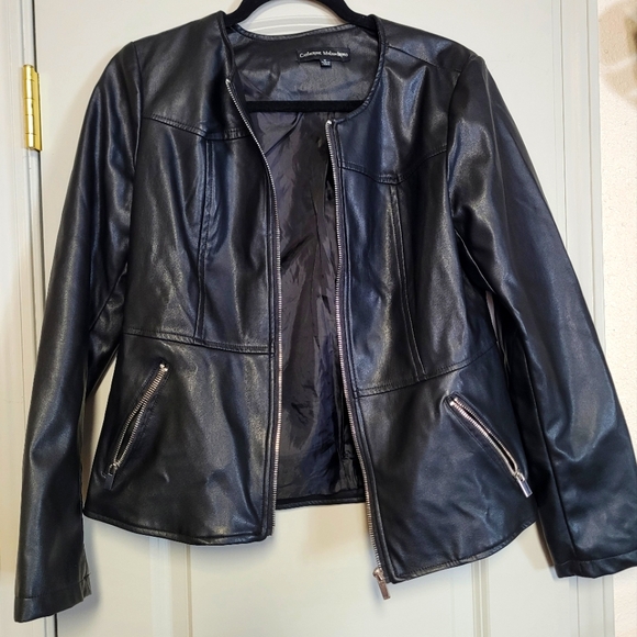 Catherine Malandrino Jackets & Blazers - Faux Leather Black Jacket M